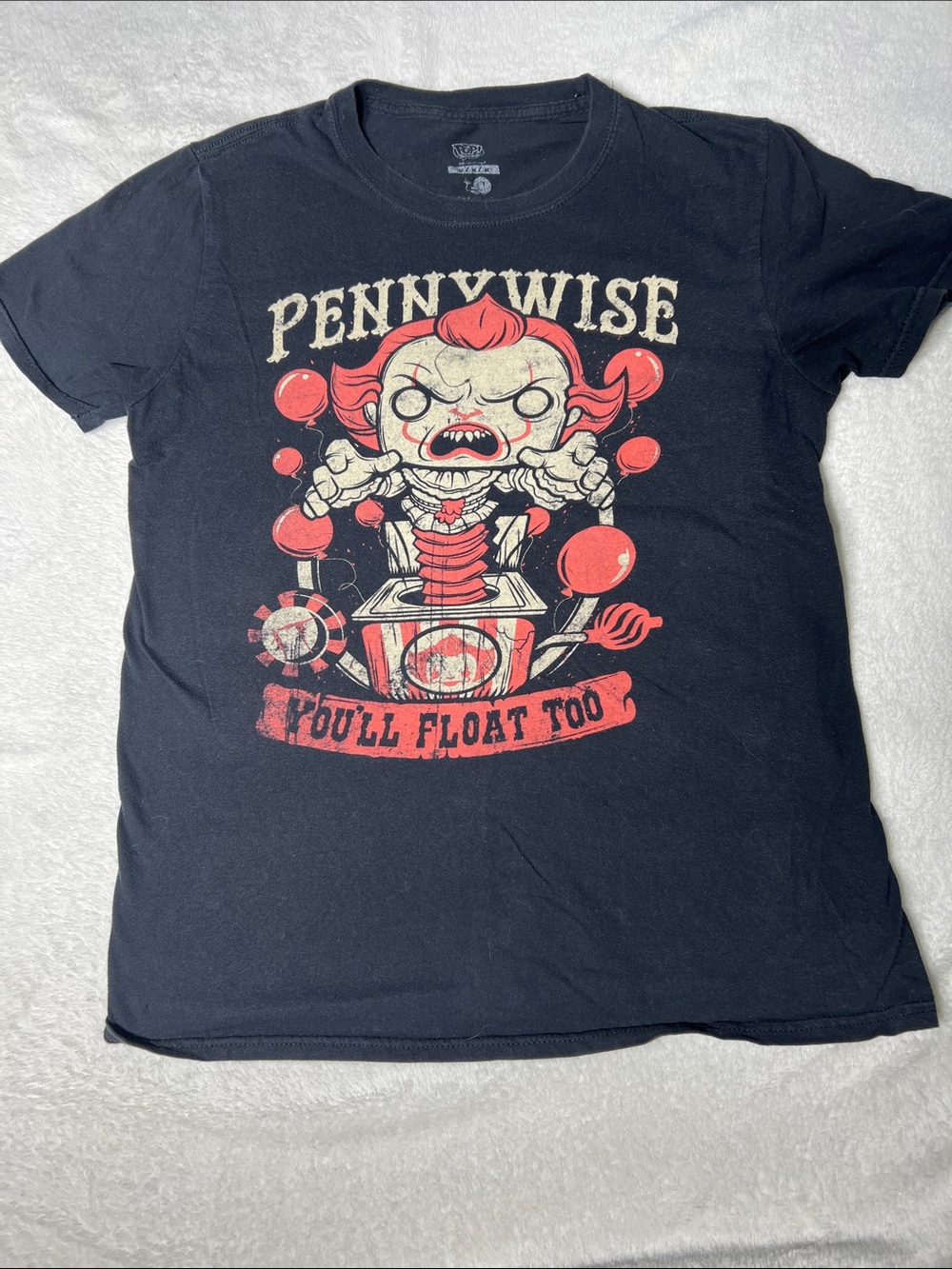 Funko Pop Tees Pennywise You’ll Float Too IT Horror T Shirt M